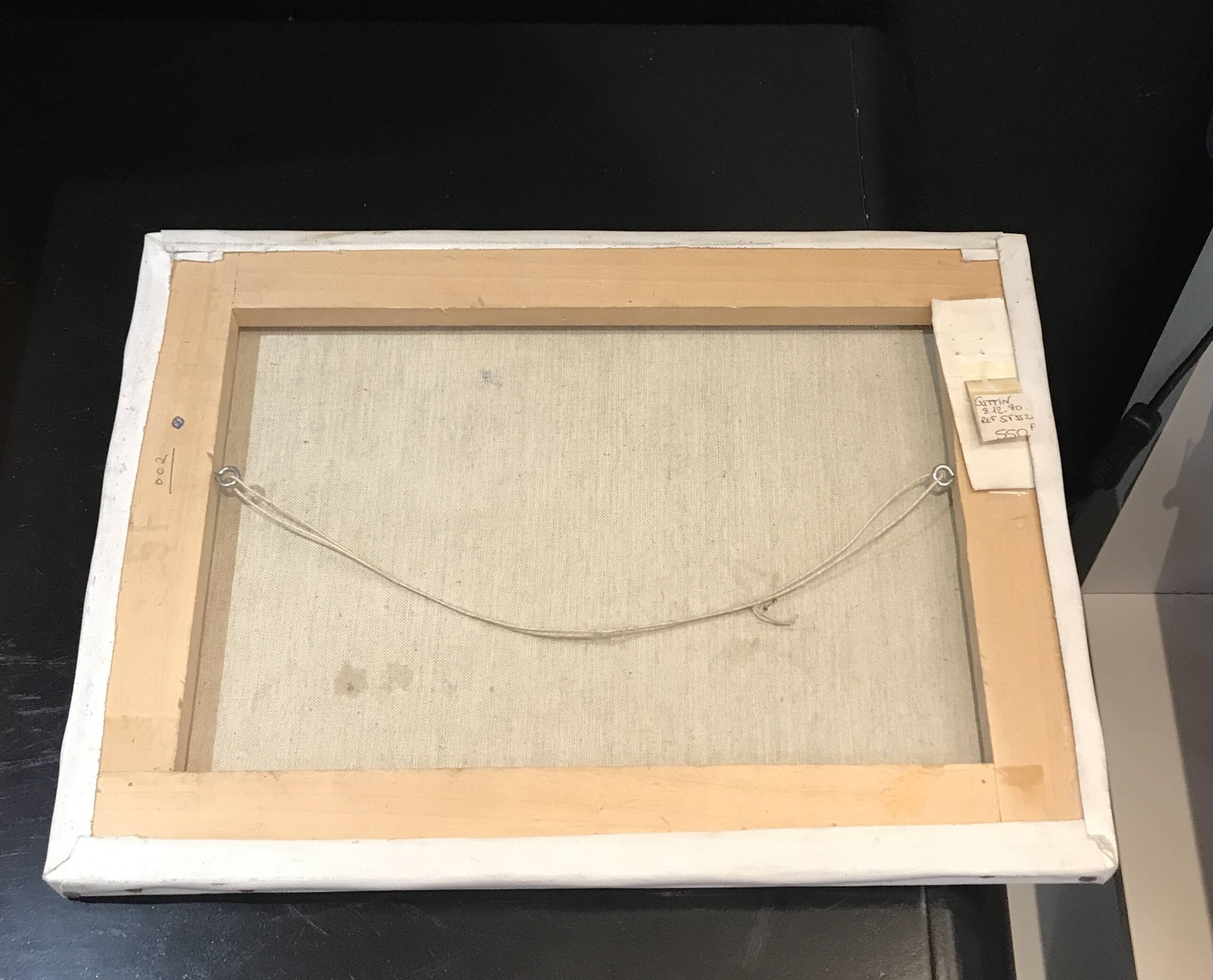 Painting on old frame Country Landscape