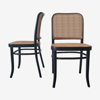 Paire de chaises bistrot cannage