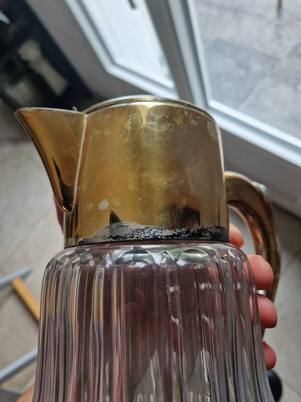Jug for orangeade with crystal cooler, Hans Knabel, Esslingen.
