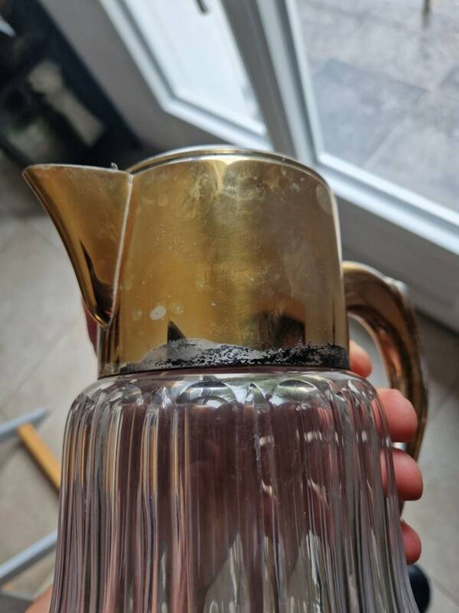 Jug for orangeade with crystal cooler, Hans Knabel, Esslingen.