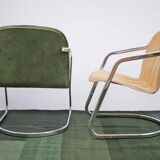 2 chaises vintage cantilever chrome