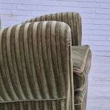1960s, Danish relax armchair, original condition, green furniture velour.