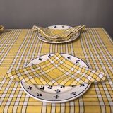 Vintage vichy tablecloth and 4 matching towels