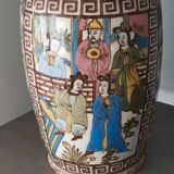 Vase iranien kadjar ancien balustre perse iznik faience émaillé polychrome xixe
