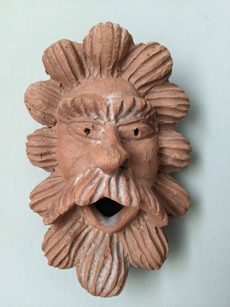 Terracotta wall sculpture, Italian handcrafted