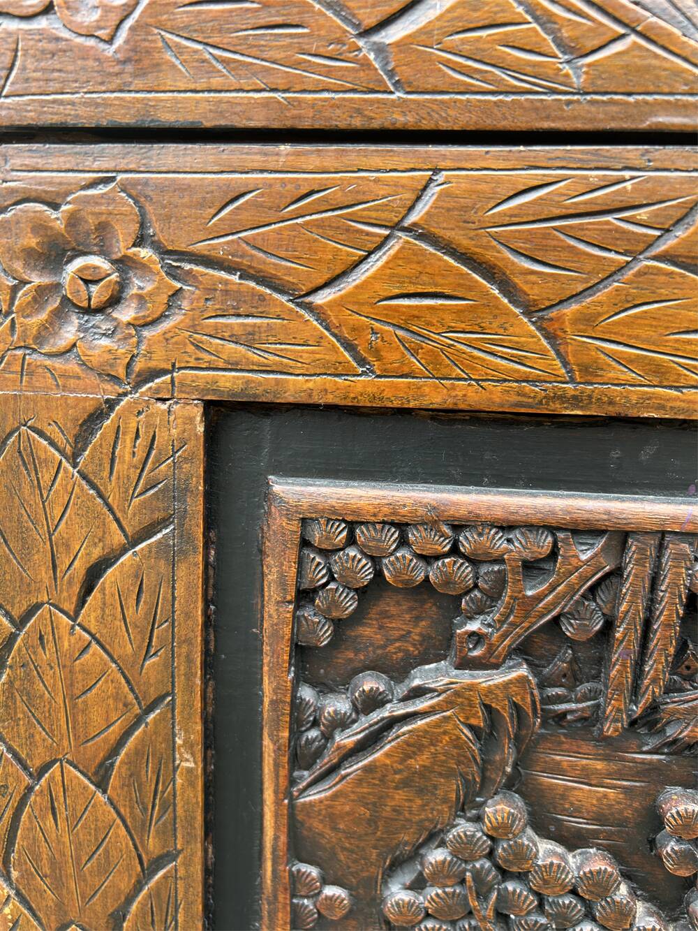 Large Chinese carved camphor wood chest from the 20s/30s
