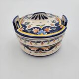 Pot with lid in Rouen porcelain