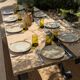 Table set, stools and benches