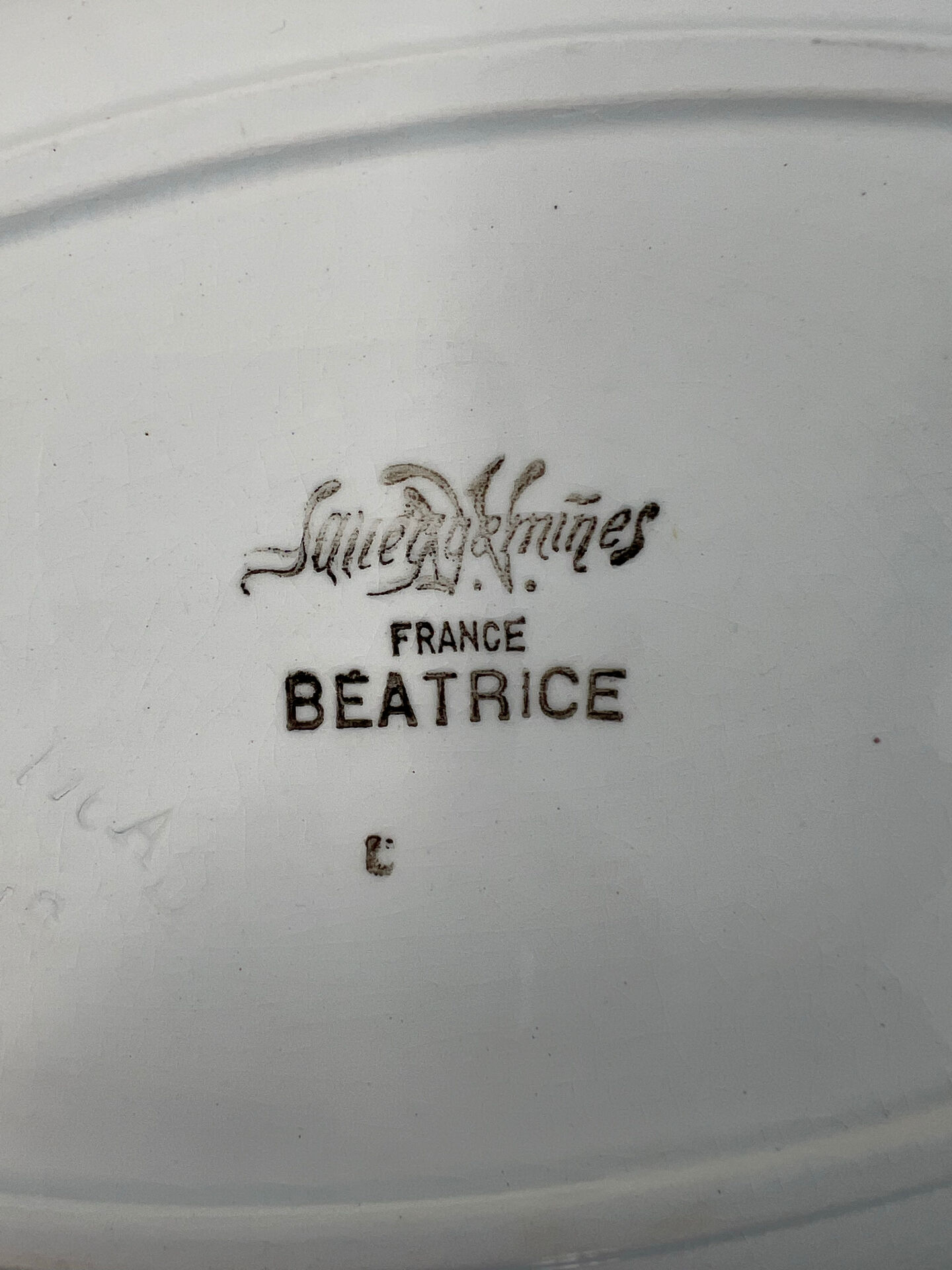Plat ovale Sarreguemines collection Béatrice