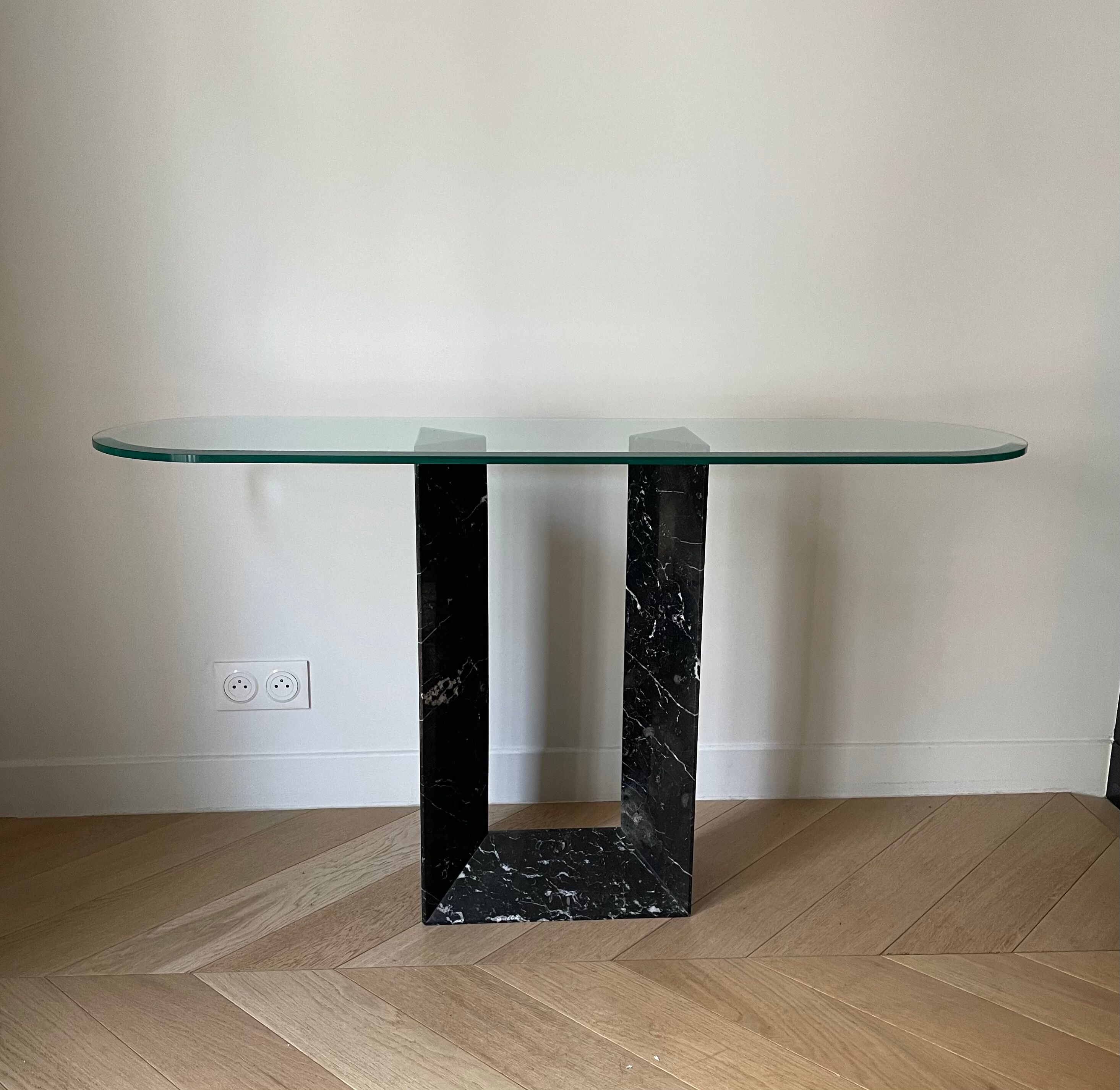 Console vintage en marbre noir de Cattelan Italia