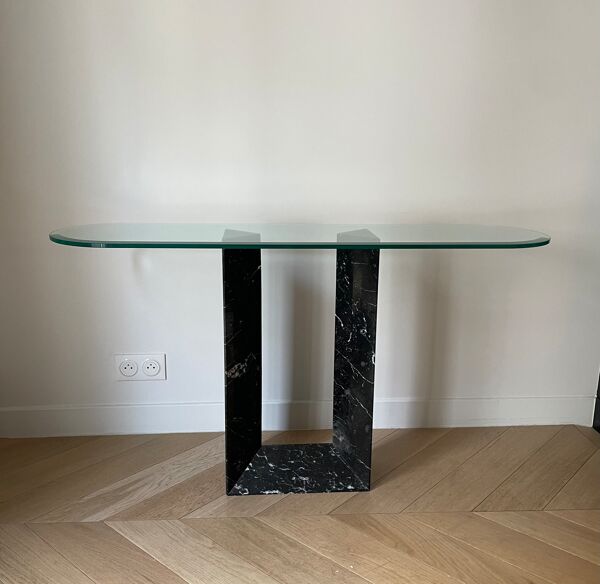 Console vintage en marbre noir de Cattelan Italia