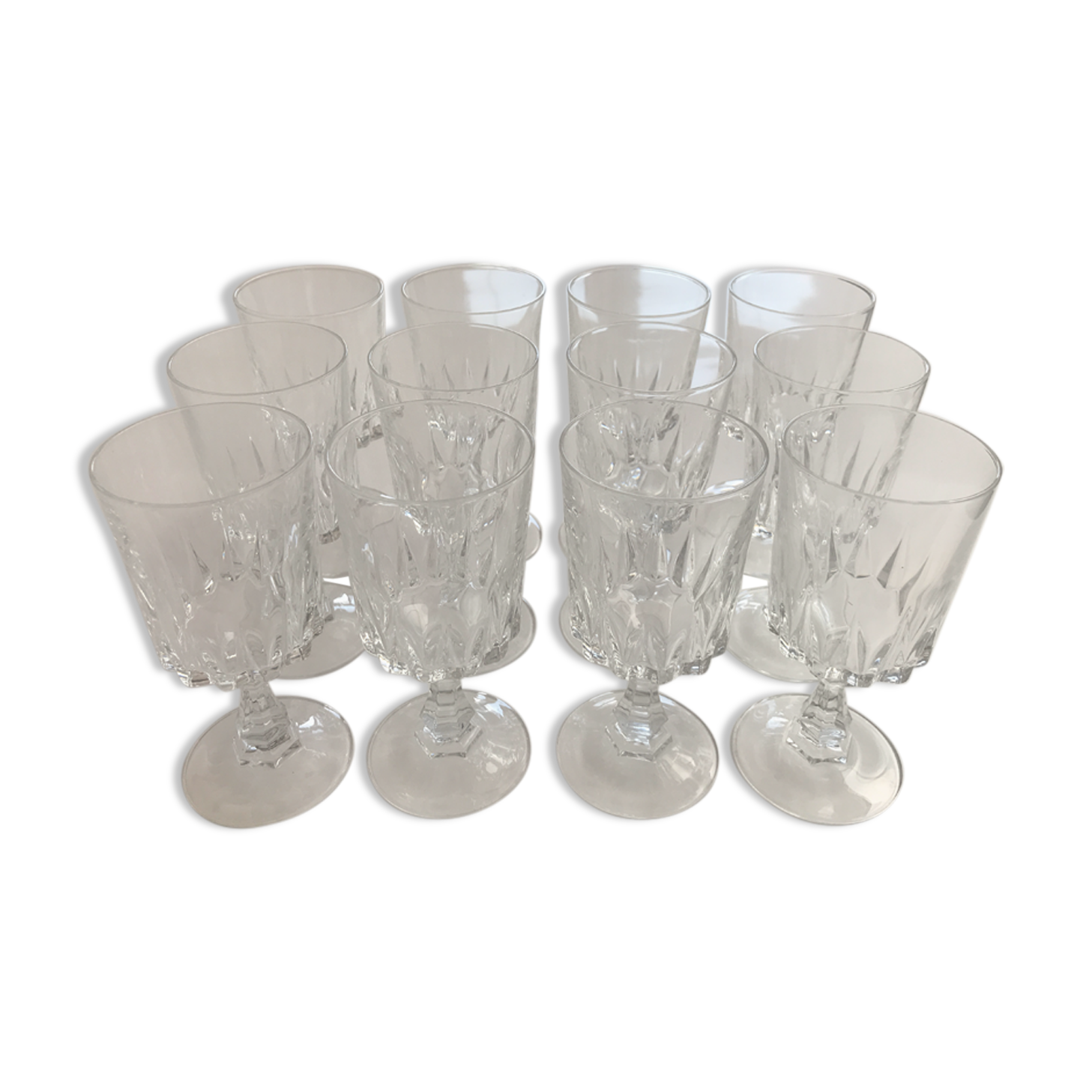 Lot of 12 glasses a white wine crystal from Arques model Louvre