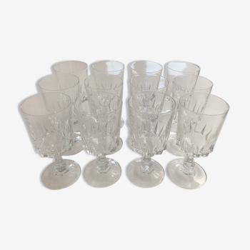 Lot of 12 glasses a white wine crystal from Arques model Louvre