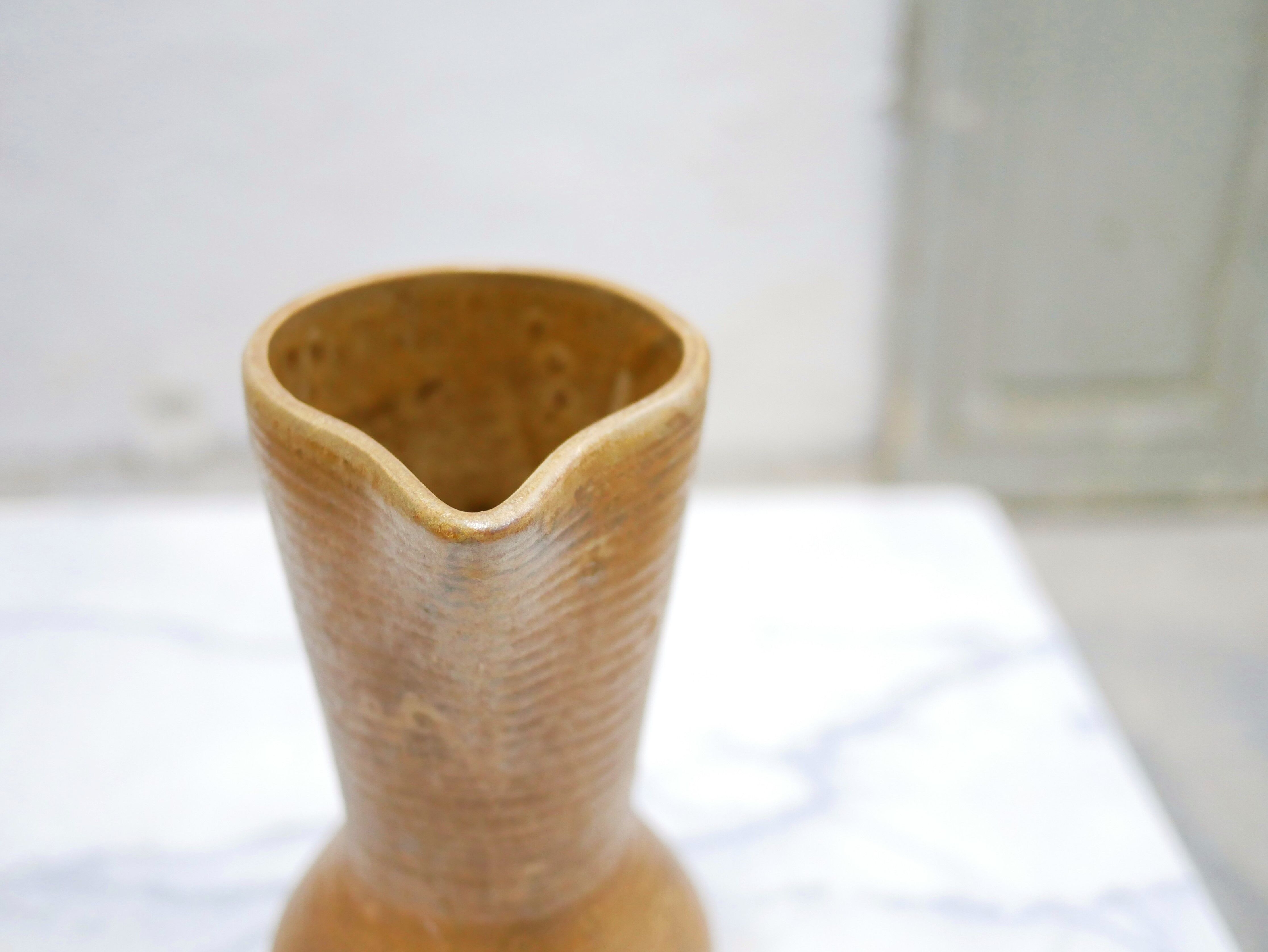 Vintage stoneware pitcher by the digoin factory, France