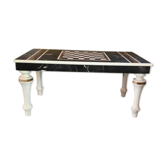 Marble chessboard coffee table