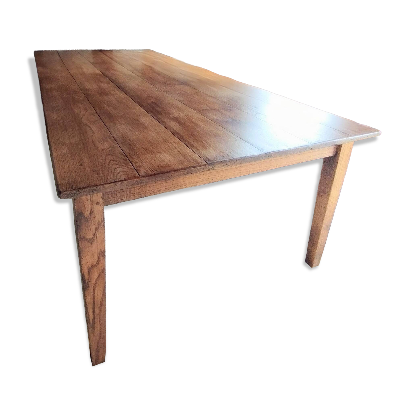 Solid oak farmhouse table, 270x120 cm, with 4 drawers