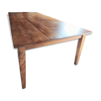 Solid oak farmhouse table, 270x120 cm, with 4 drawers