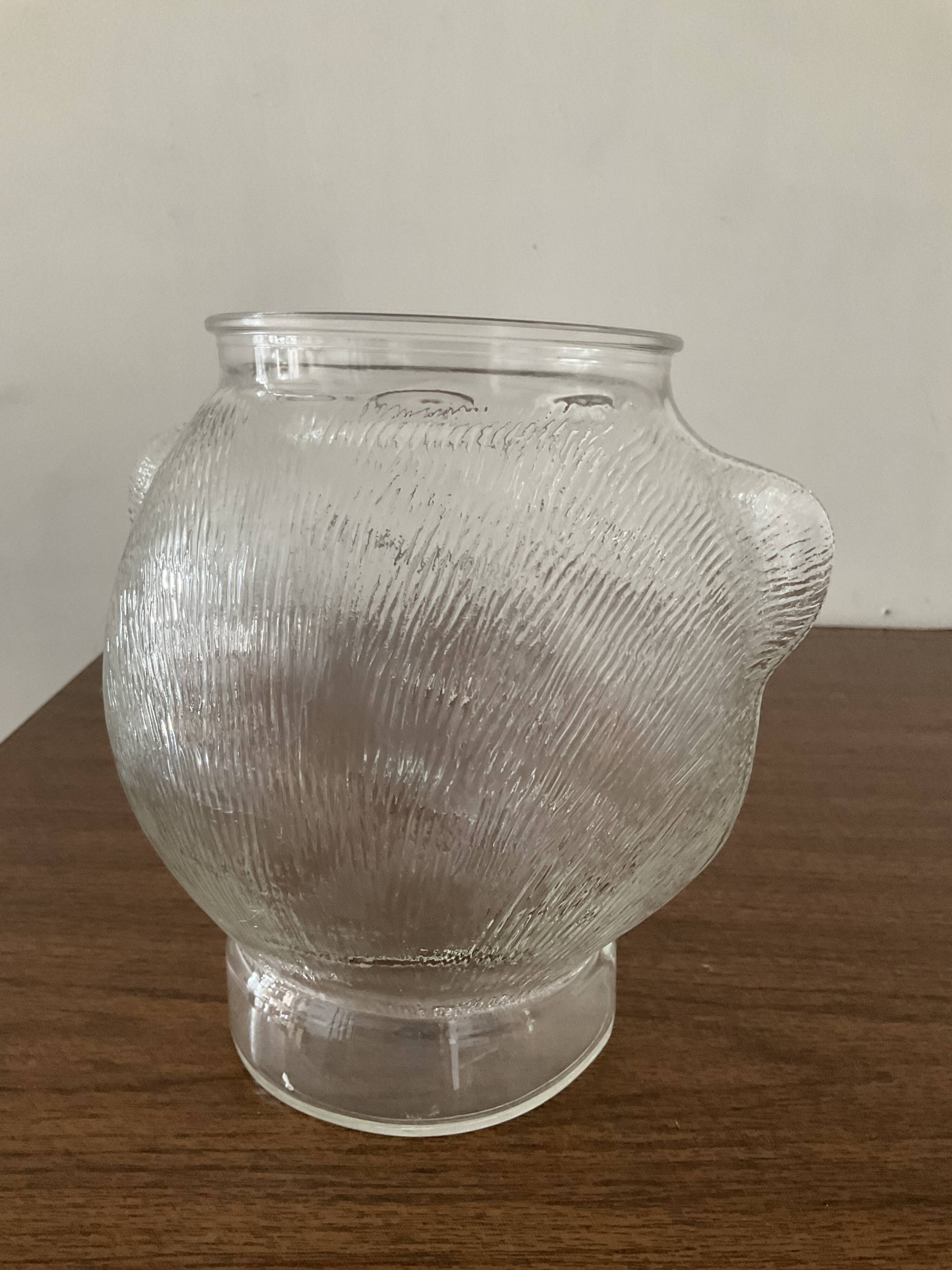 Vintage glass bear head jar France