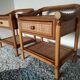 Double rattan bed and his pair of bedsides