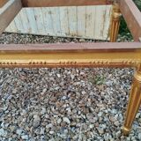 Table basse style louis xvi ancien bois doré avec plateau marbre