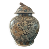 Vintage covered stoneware pot