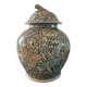 Vintage covered stoneware pot
