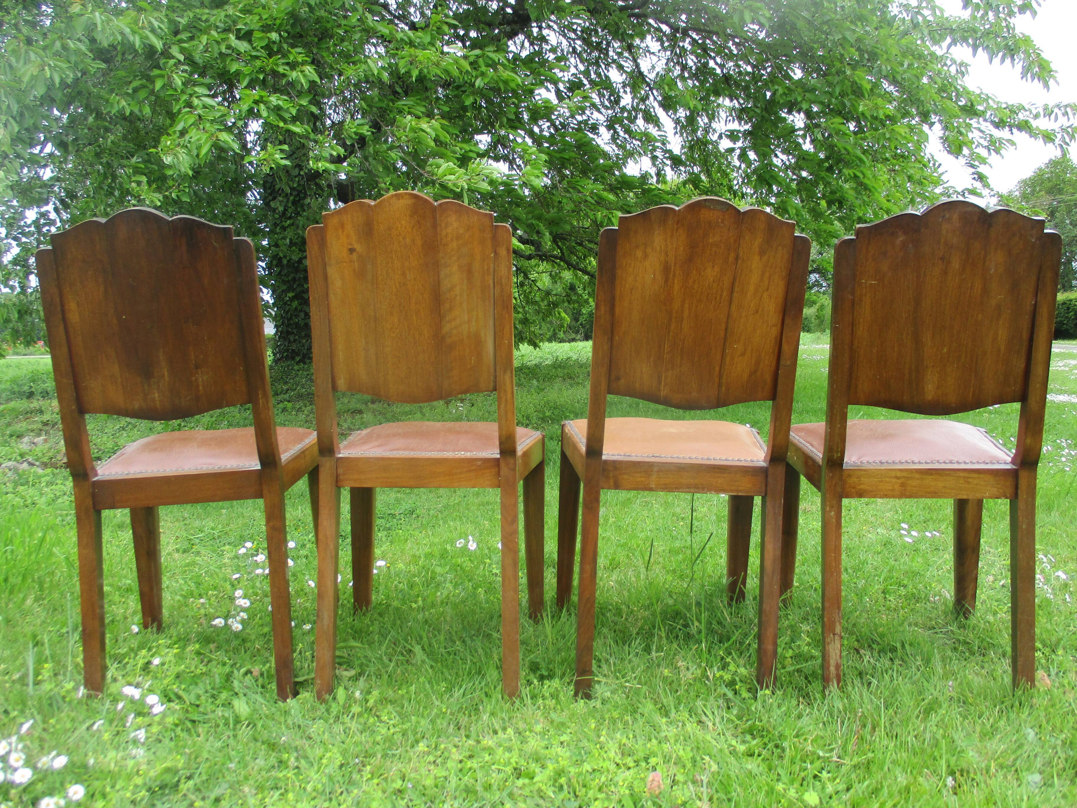 4 Art-deco Circa Chairs 1940