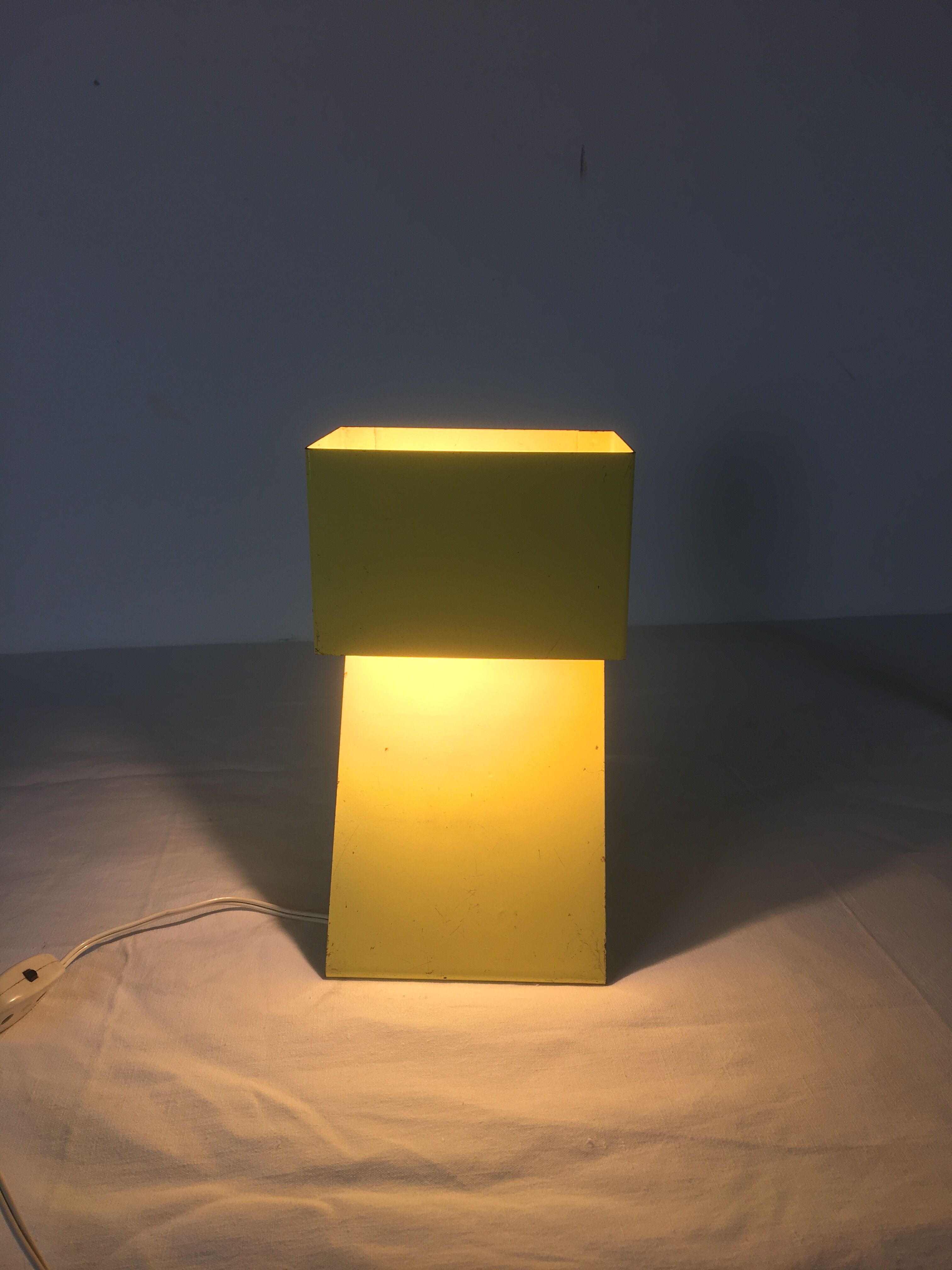 Pair of folded metal bedside lamps 1950