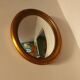 Golden wood witch mirror