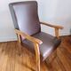 Paire de fauteuils moleskine marron