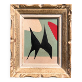 Abstract painting on wood panel