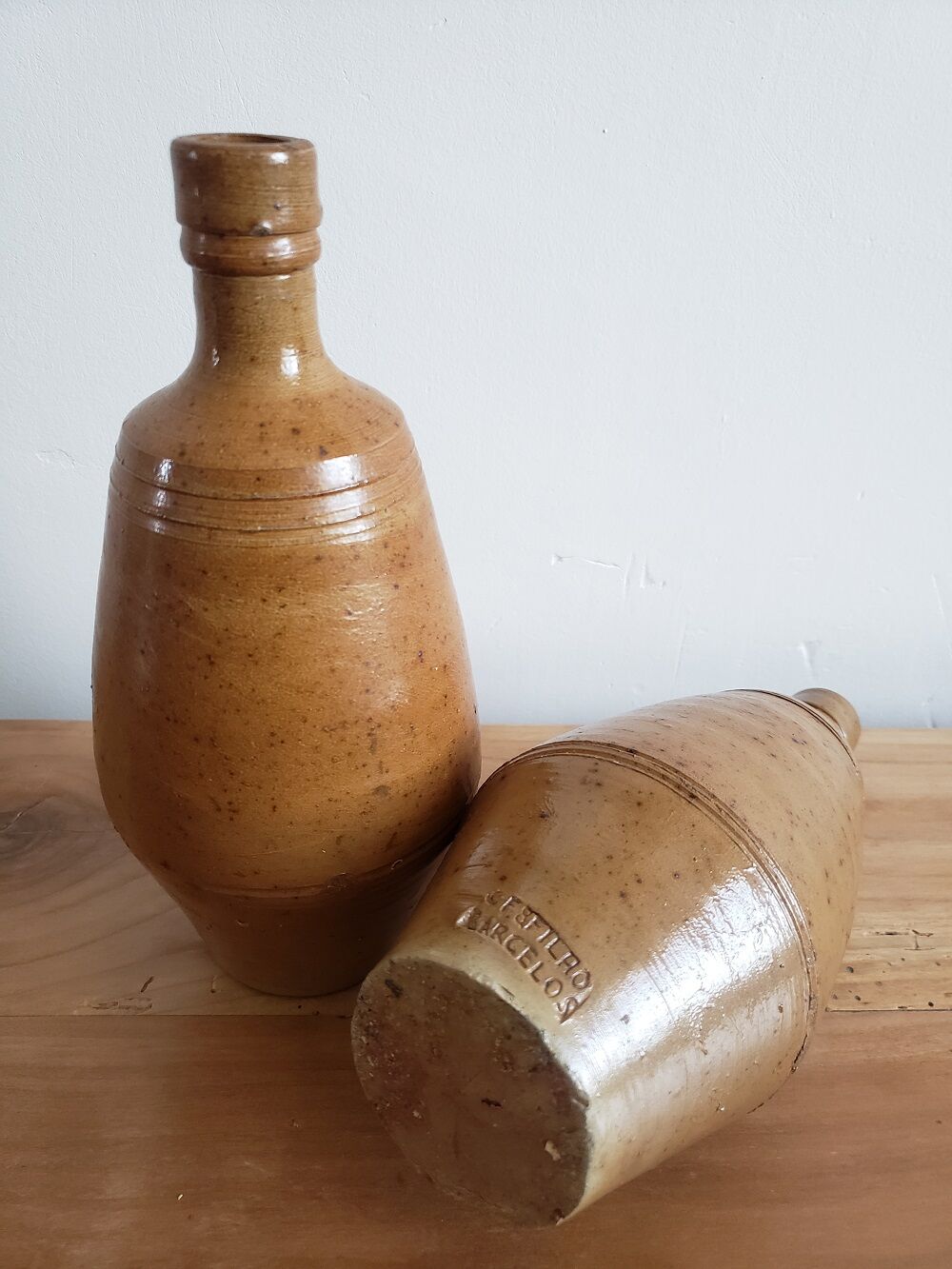 Pair of sandstone vases