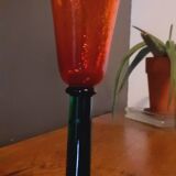 80s Memphis style glass footed vase