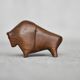 Dark teak bison figurine in mid-century modern Danish style, 1960.
