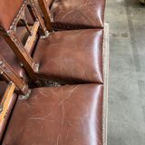 Renaissance-oak and leather style chairs