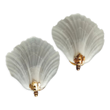 Pair of vintage shell wall lamp