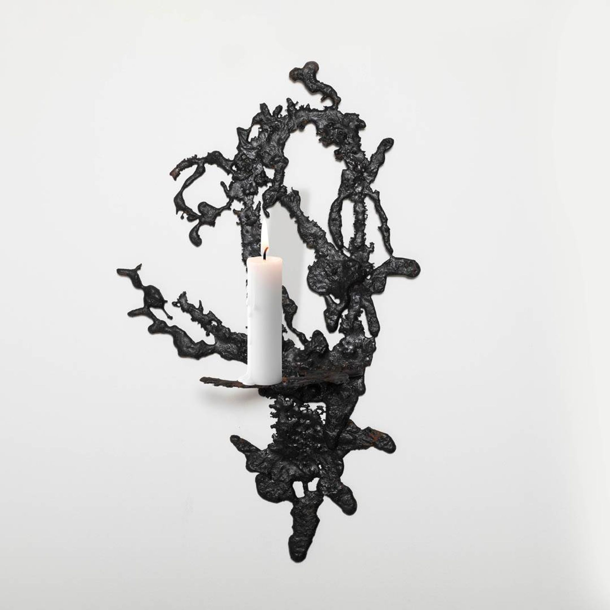 Free form wall candelabra / candlestick / sconce, iron, Poland circa 1960
