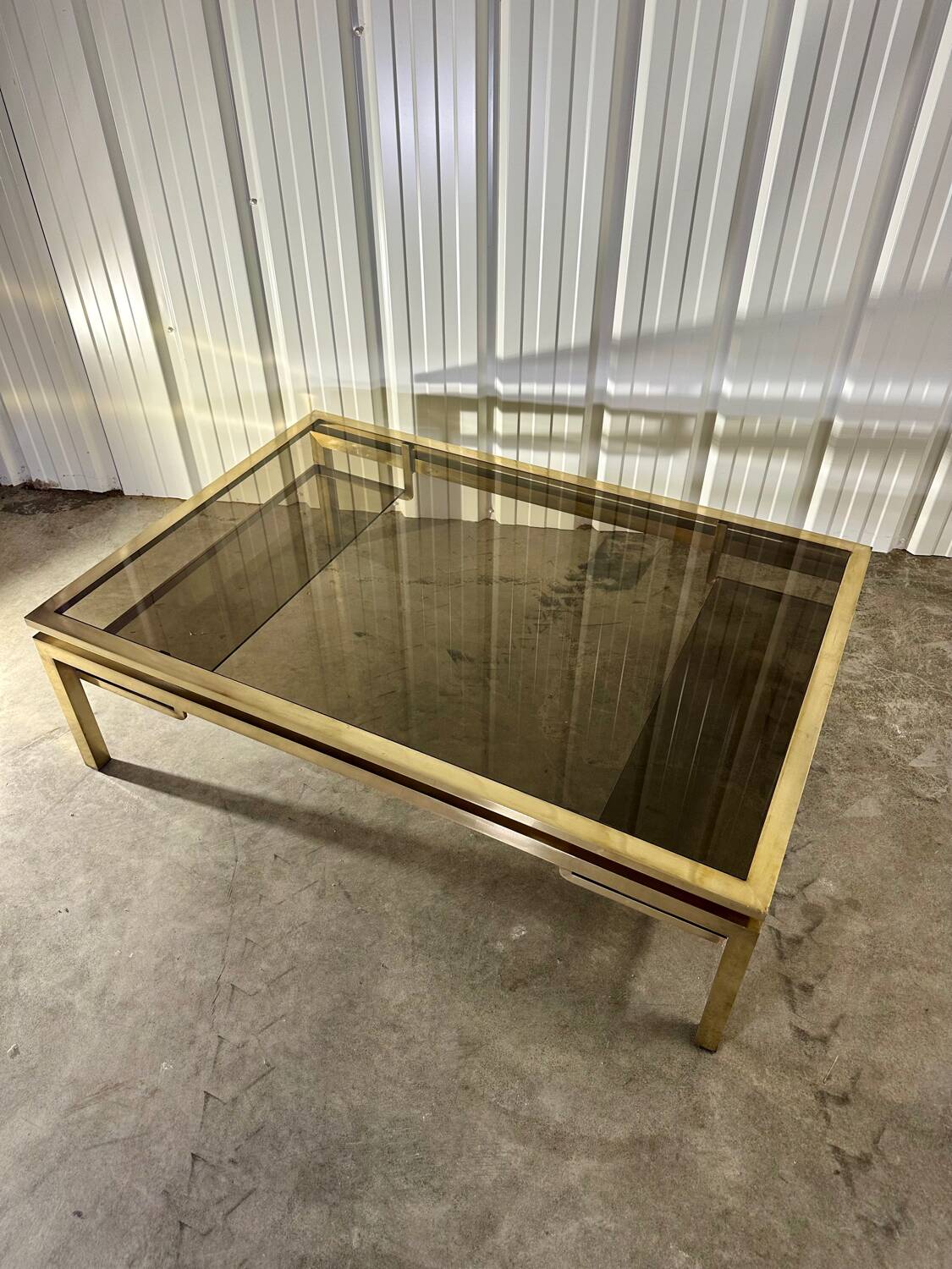 Vintage Guy Lefèvre gold coffee table 1970s