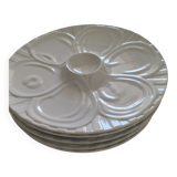 Set of 5 oyster plates in Limoge porcelain