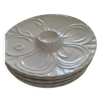 Set of 5 oyster plates in Limoge porcelain