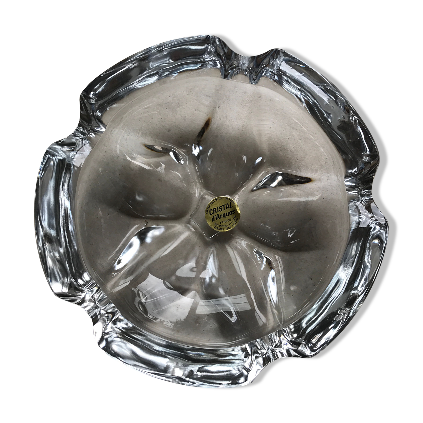 Lude ashtray in vintage arque crystal
