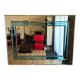 Vintage wall mirror Schöninger in silver and turquoise - Regency