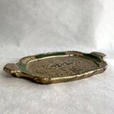 Petit plateau florentin vintage vert et or