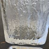 Hoya glacier glass ice bucket with tongs
