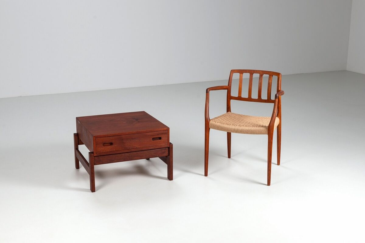 Illum Wikkelso side table in teak Hjorring Mobel Denmark 1960