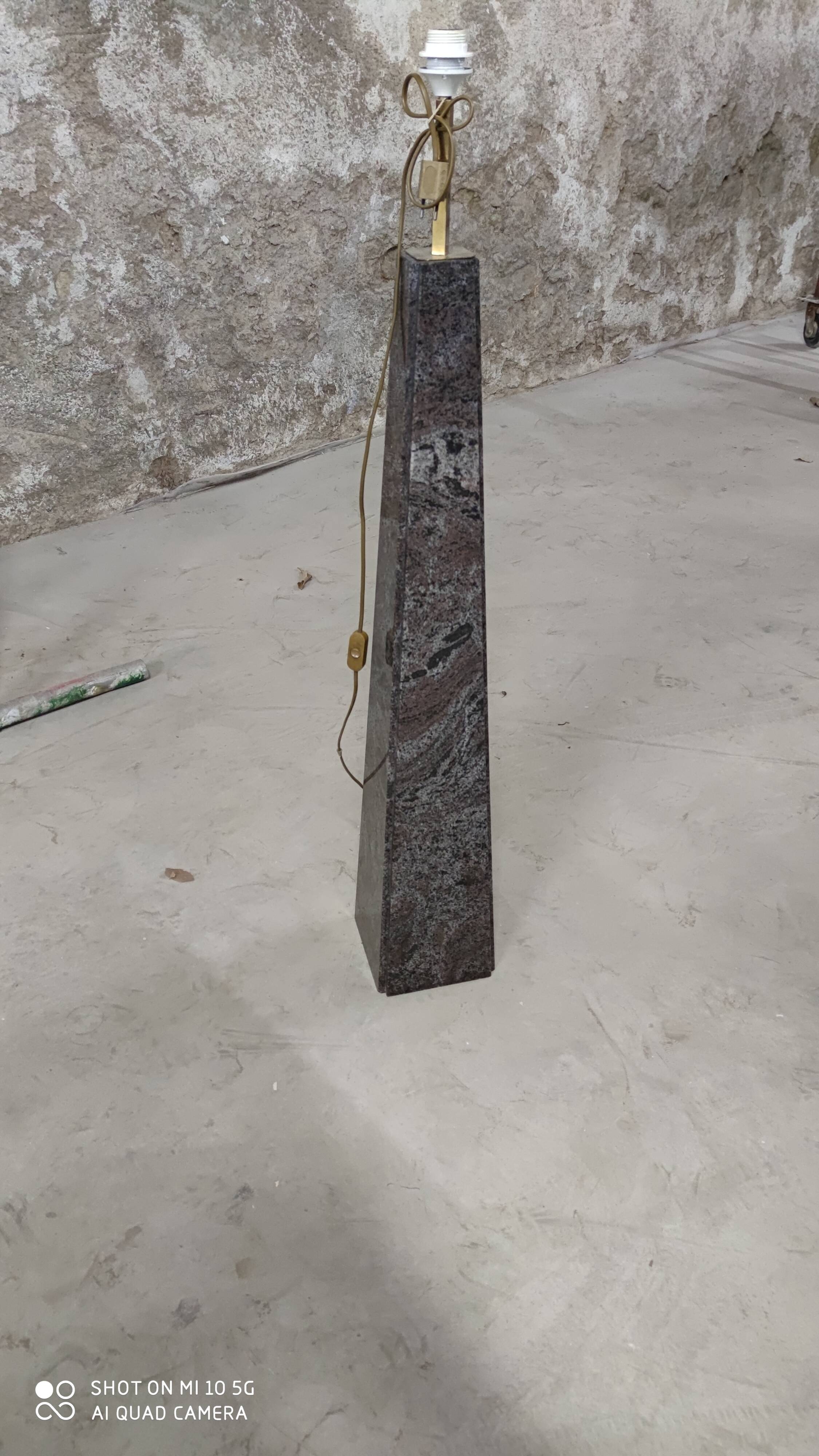 Blue grey marble lamppost circa 1980
