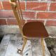 Antique baumann western chair wood + vintage brown leatherette seat