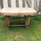 Art deco table from the 1930s in raw cherry wood