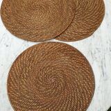 3 wicker and bamboo placemats