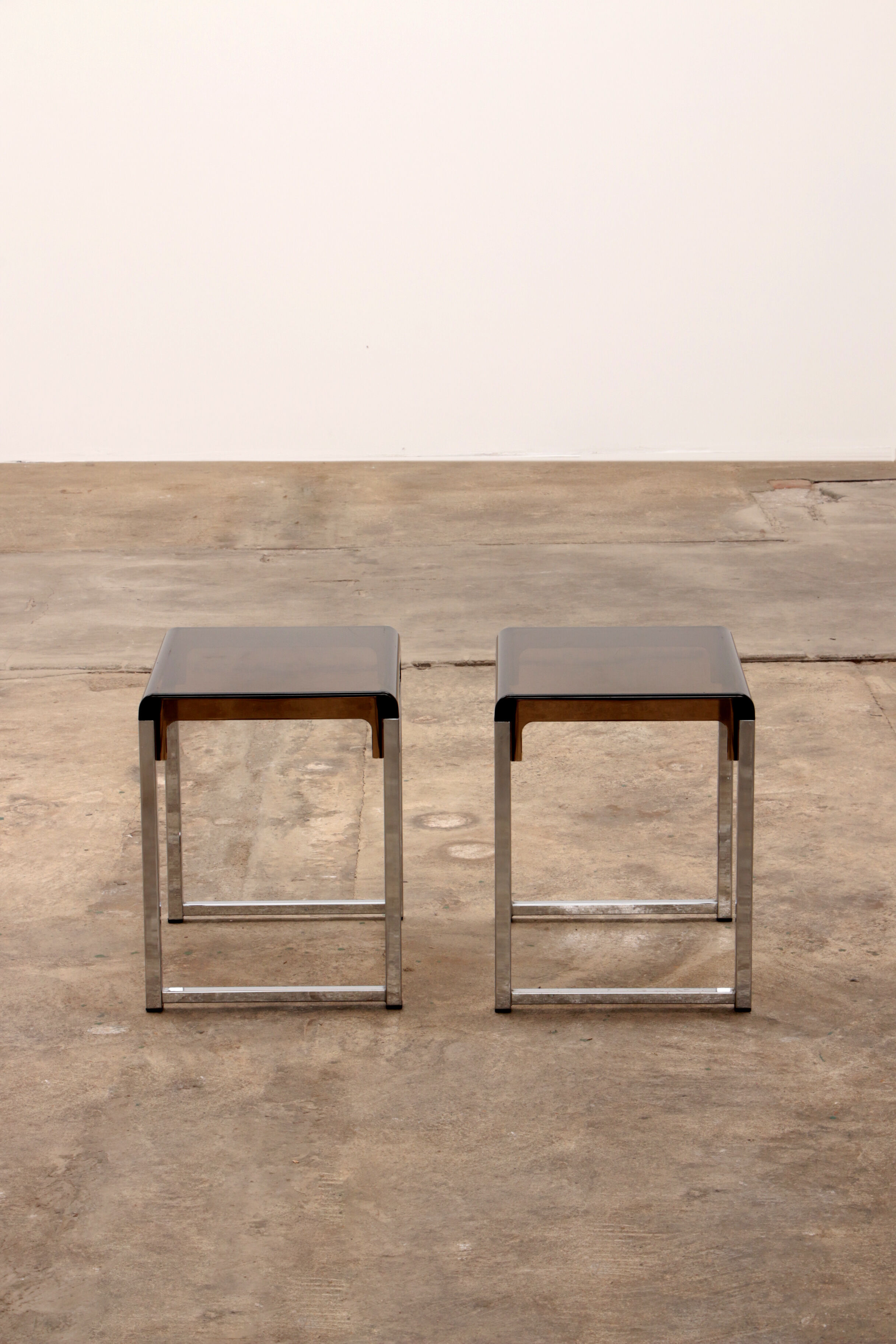 Vintage set of Plexiglas side tables designed in France in the 1960s